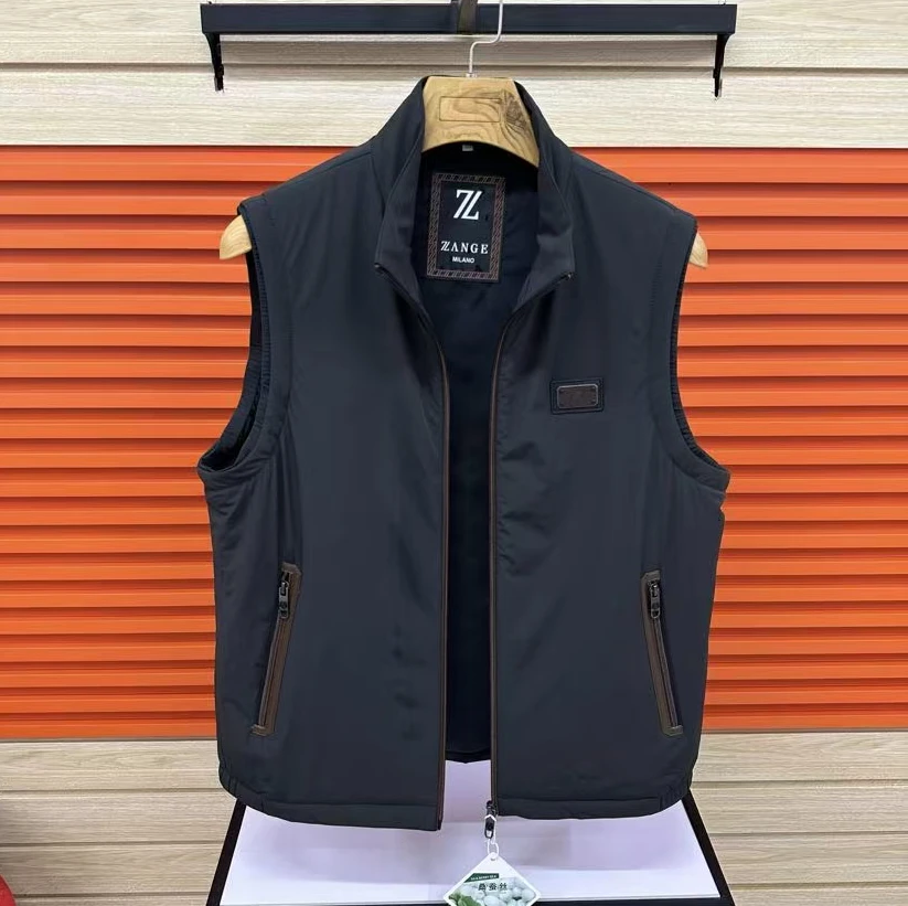 新款高品质男士立领休闲薄棉马甲