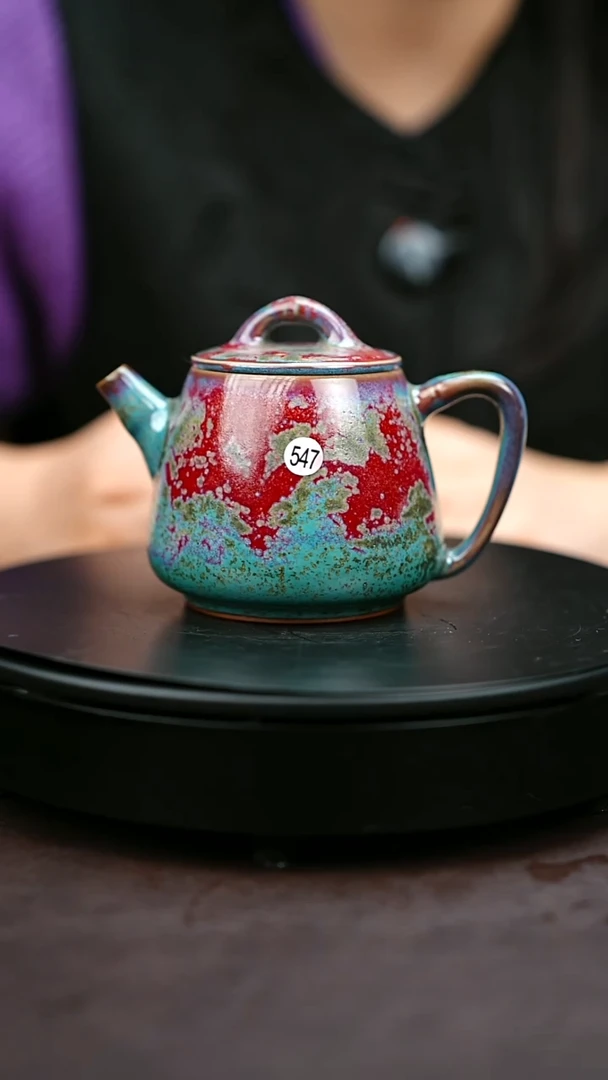 547*原矿钧瓷炉钧釉竹节高石瓢