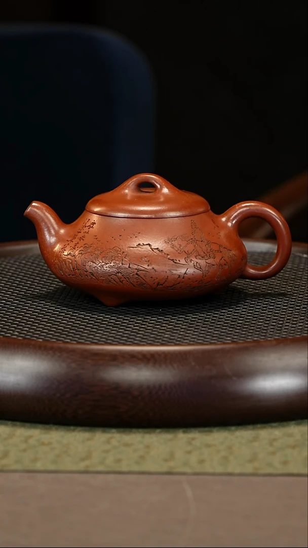 茶壶紫砂79  邵忠源 红玉砂 景舟矮石瓢360cc