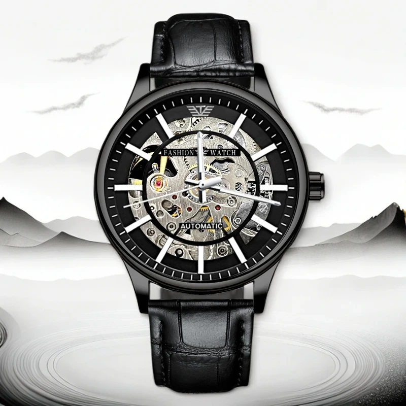 【万象汇直发】罗拉戈顿黑武士-镂空时尚夜光男士机械手表-SS