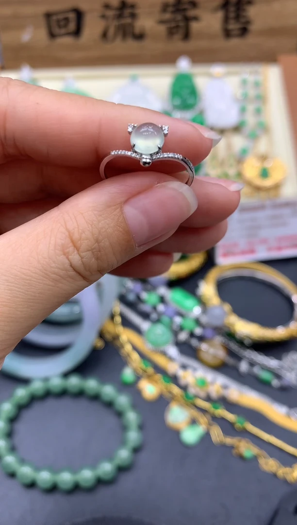 【闪购商品】翡翠戒指18K金镶嵌360-中国好珍宝