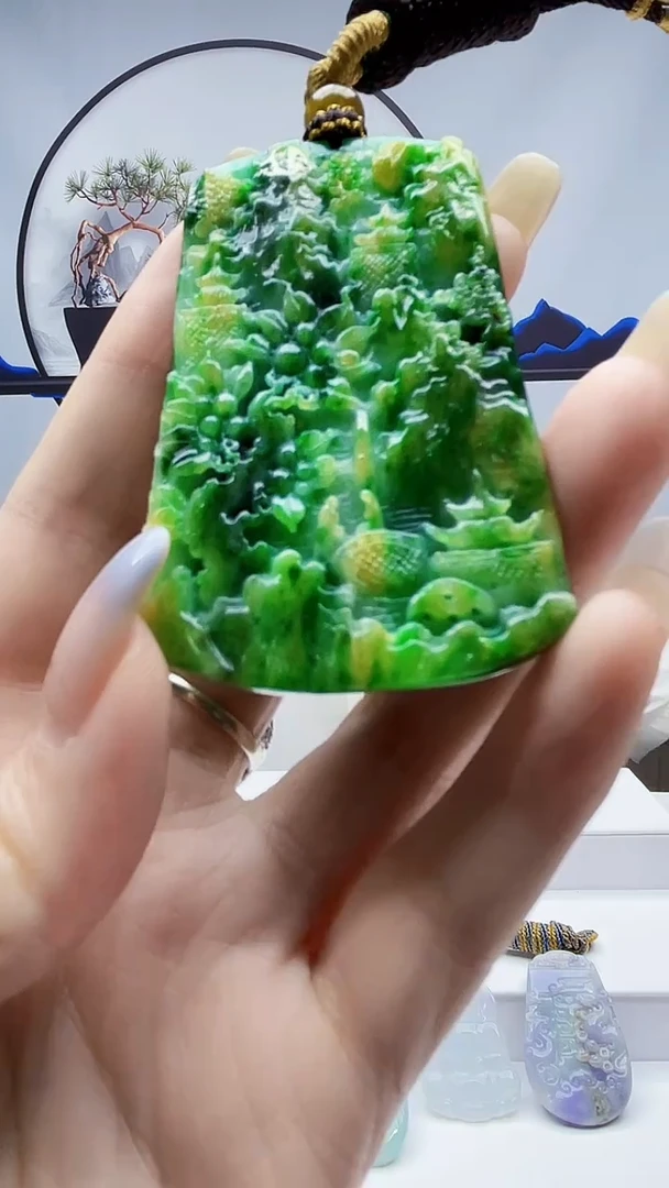 未镶嵌定制翡翠毛货挂件47