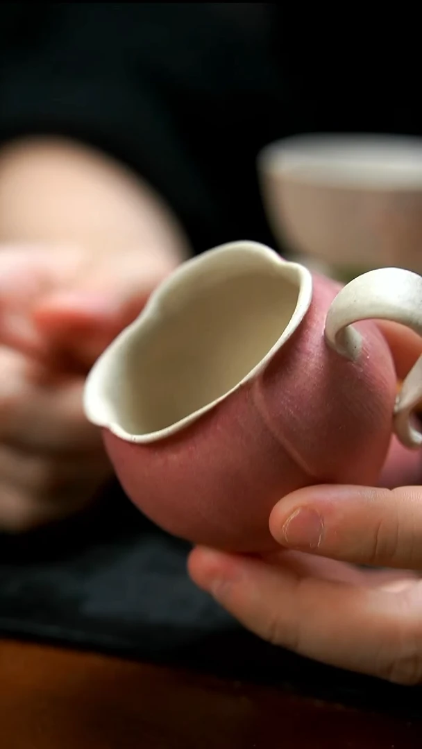 茶壶紫砂粉莲手把杯