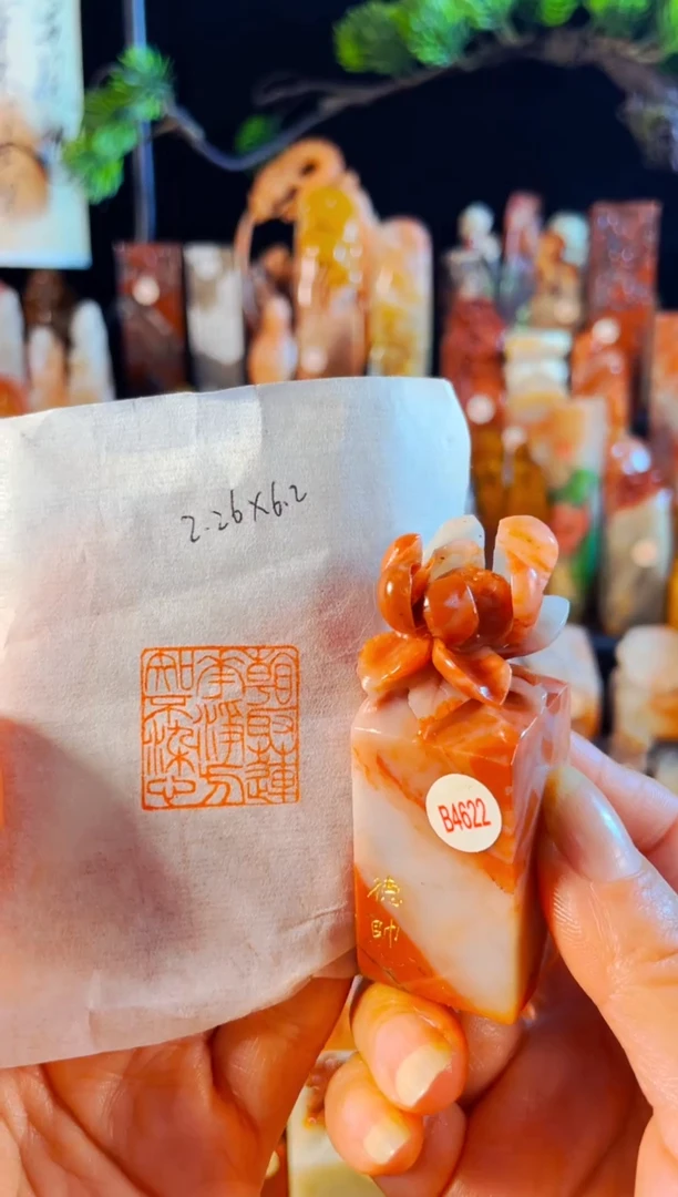 老挝石印石手工篆刻《看取莲花净应知不染心》