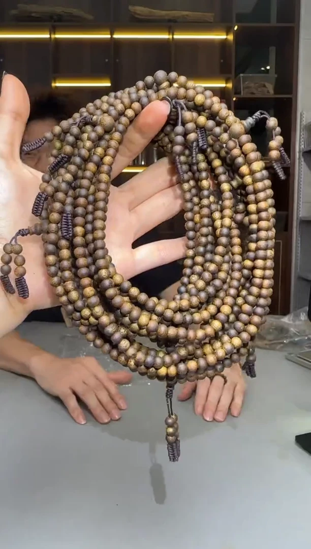 沉香碎屑沉香799号兰香05圆珠多圈配碎屑香粉多样性发一8