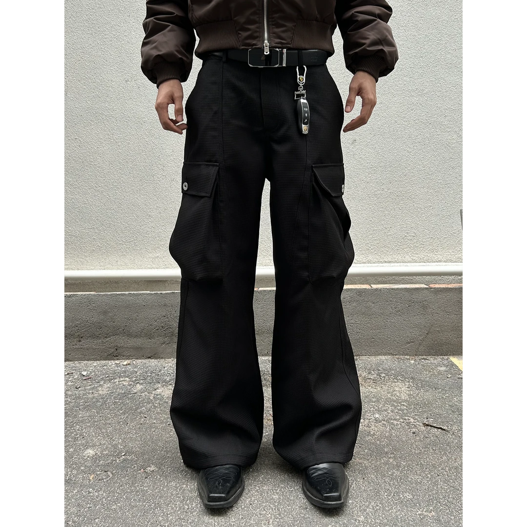 FREEFALLPARK风琴口袋设计感工装裤阔腿结构廓形宽松绳结肌理男女