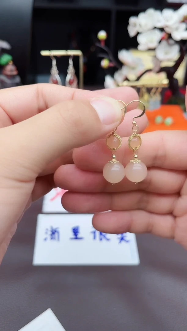 玛瑙/玉髓耳饰银S925镶嵌528000