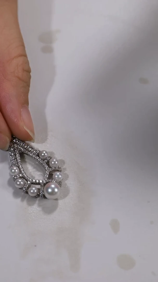 套链银S925镶嵌海水珍珠akoya珍珠设计款套链