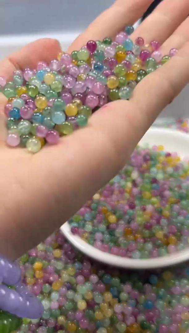 未镶嵌颈饰碧玺w2525彩虹碧玺4mm*100颗