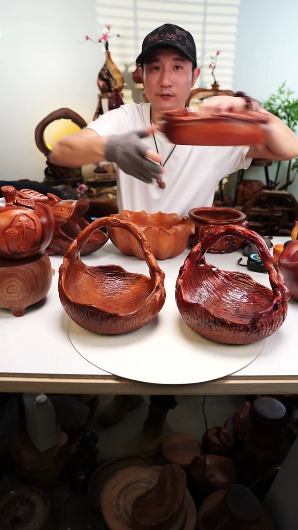 木香樟木摆件/中型果篮