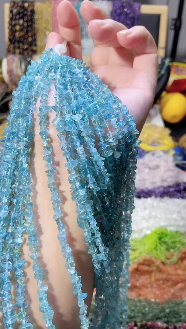 未镶嵌珠宝半成品水晶小蓝磷灰