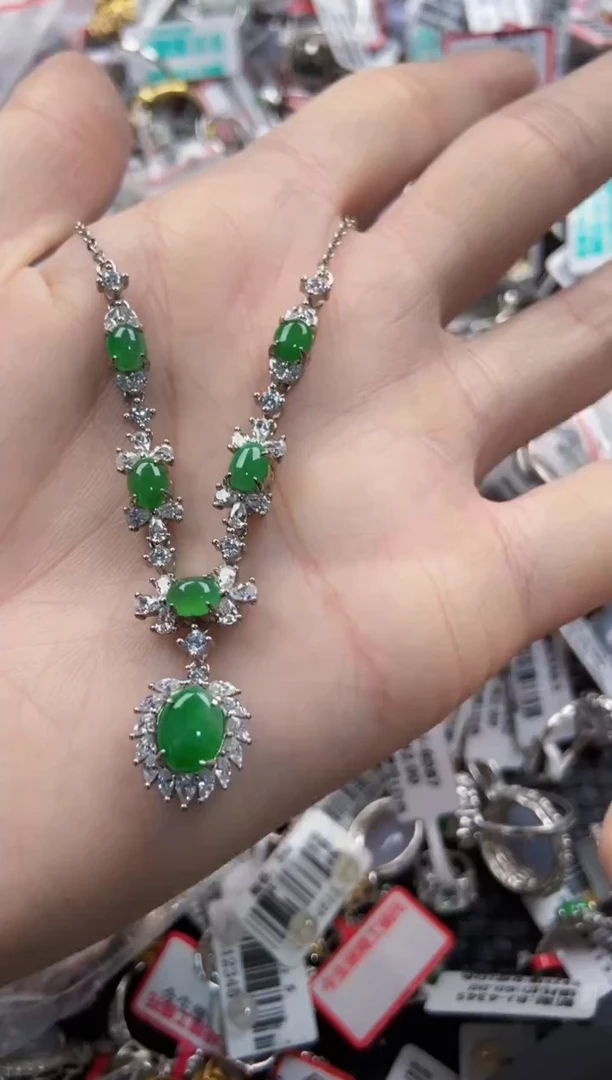 翡翠戒指银S925镶嵌9999----2