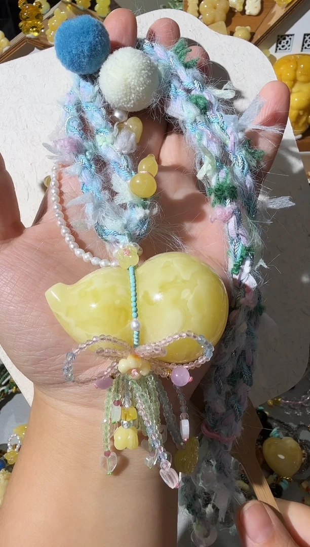 蜜蜡项链未镶嵌蜜蜡葫芦项链