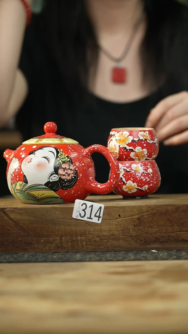 设计师手作款 手绘系列  壶+2杯