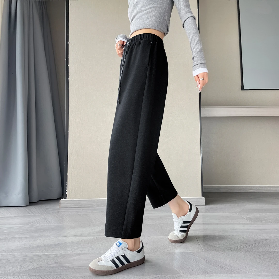 休闲裤女春秋季2025年新款九分哈伦裤宽松遮肉显瘦百搭萝卜老爹裤