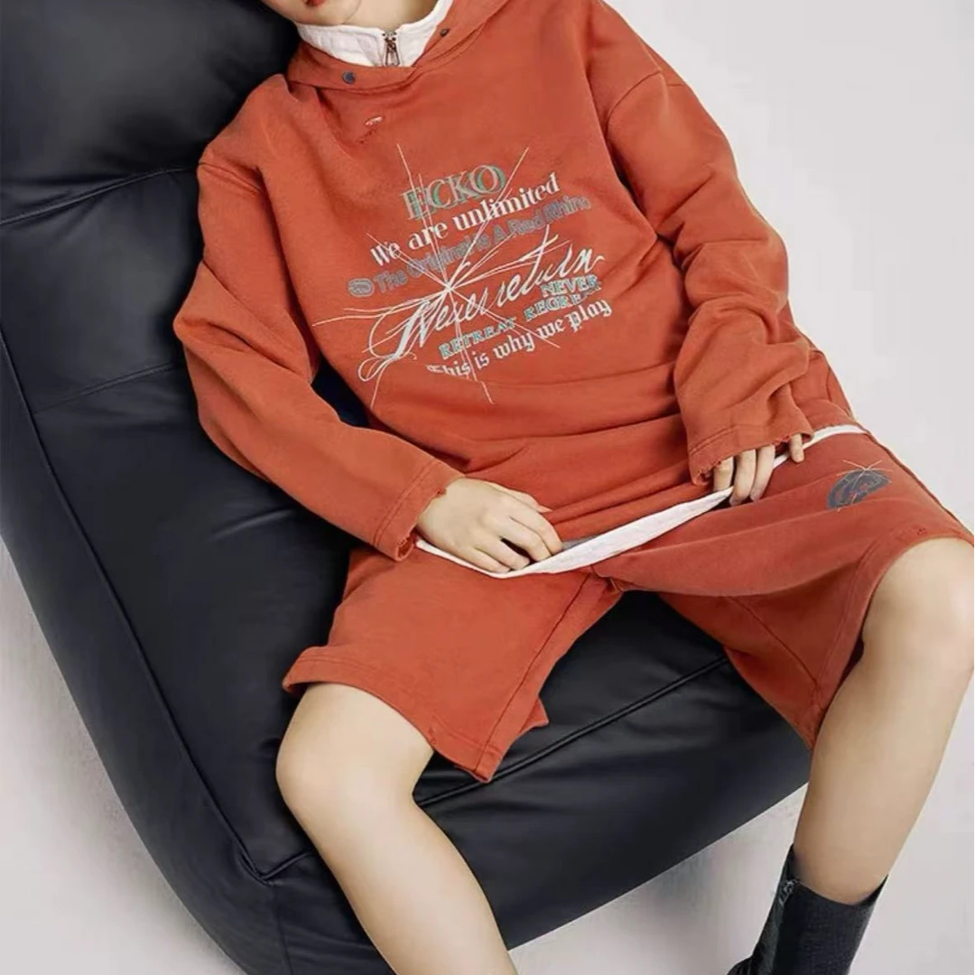 xn绣线条套头卫衣套装4432