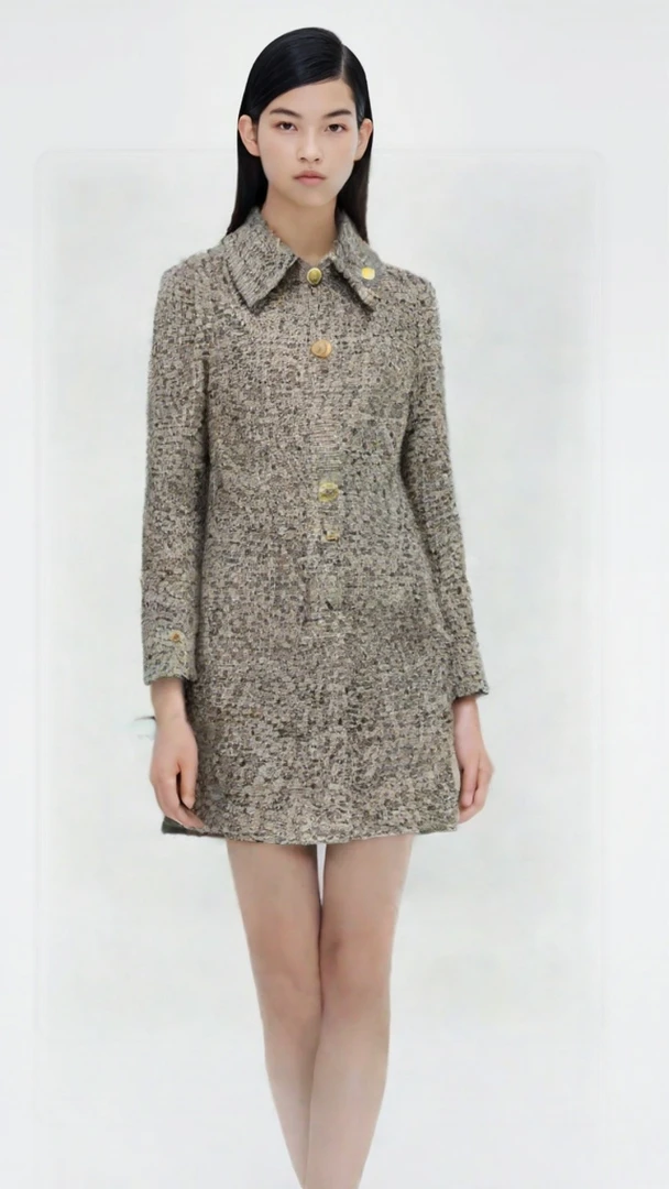 95新 MaxMara 粗花呢大衣外套/lz48