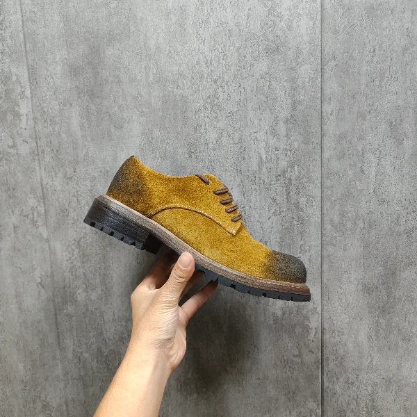 清货翻毛马皮正装德比鞋