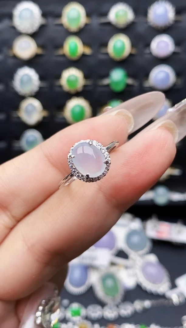 银S925镶嵌戒指翡翠1187