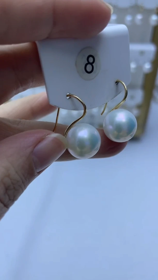 银S925镶嵌耳饰淡水珍珠8
