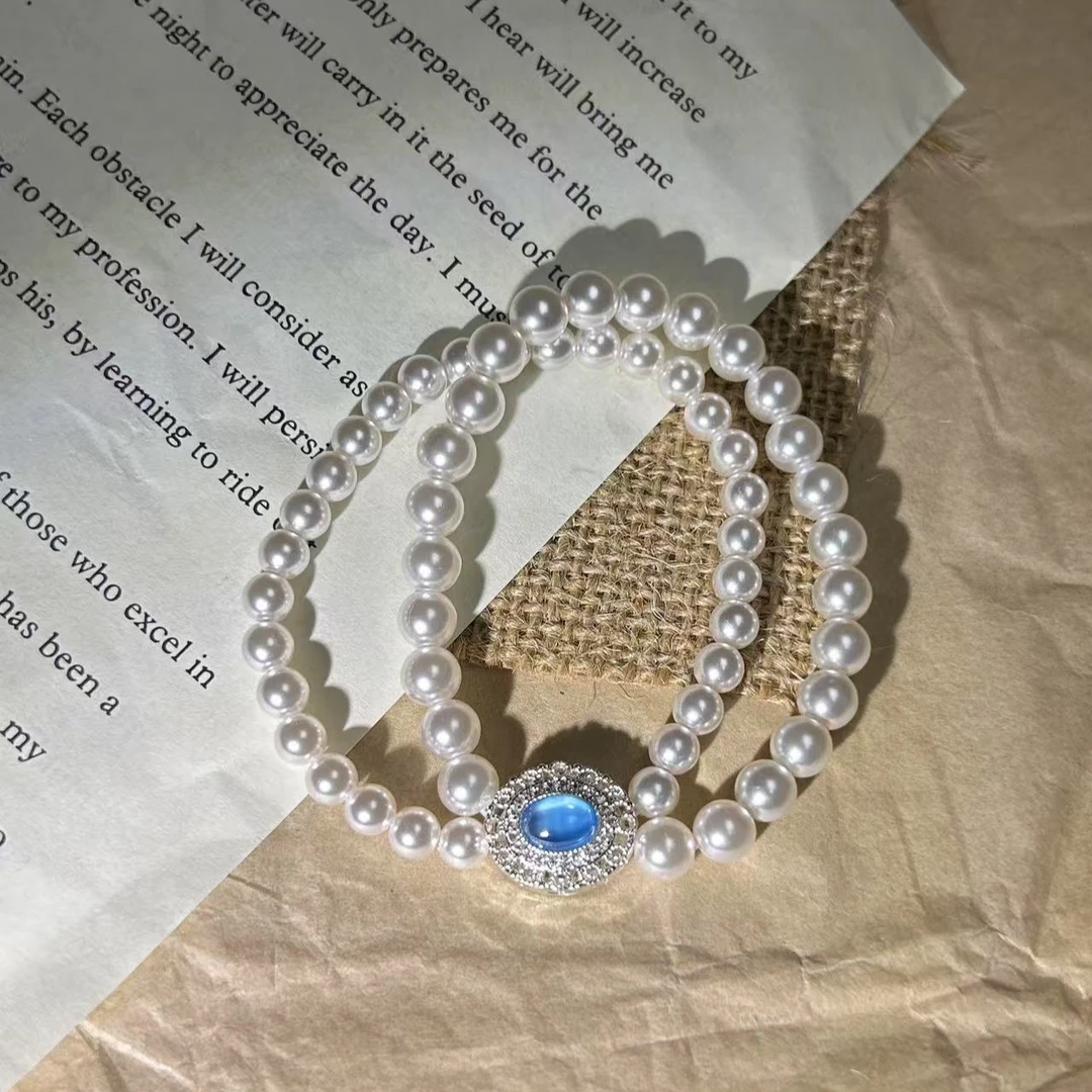 合成金属仿珍珠手链 设计梦幻镶嵌轻奢小众女款气质百搭简约时尚