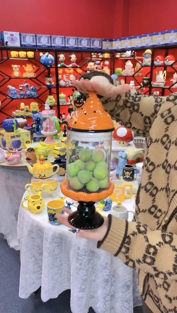 【闪购商品】.@@手绘陶瓷密封储物罐