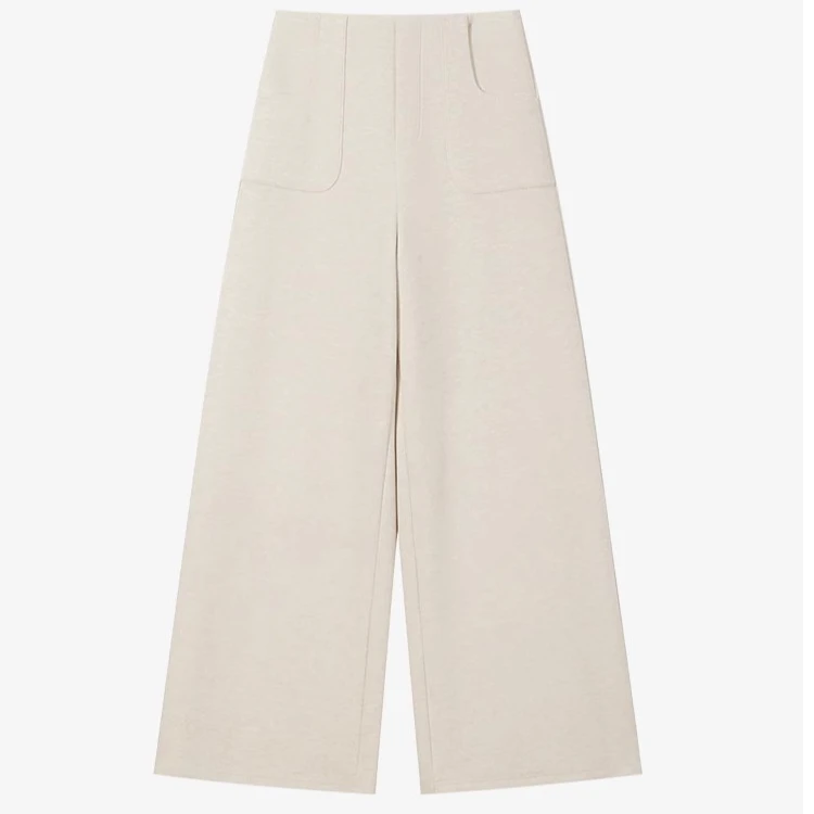 羊城故事-软糯简约大口袋阔腿裤高腰时尚直筒垂感长裤Y50147875