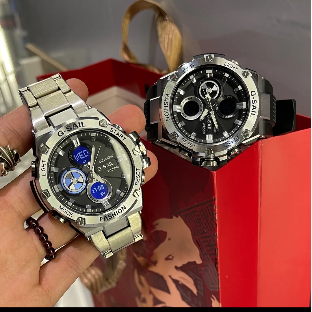 钢铁-心手表初高中青少年户外运动潮流时尚韩版夜光防水电子表男