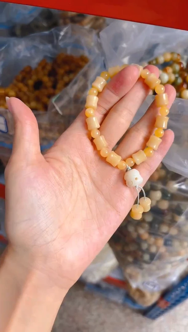 吊坠菩提根/象牙果竹节单圈手串