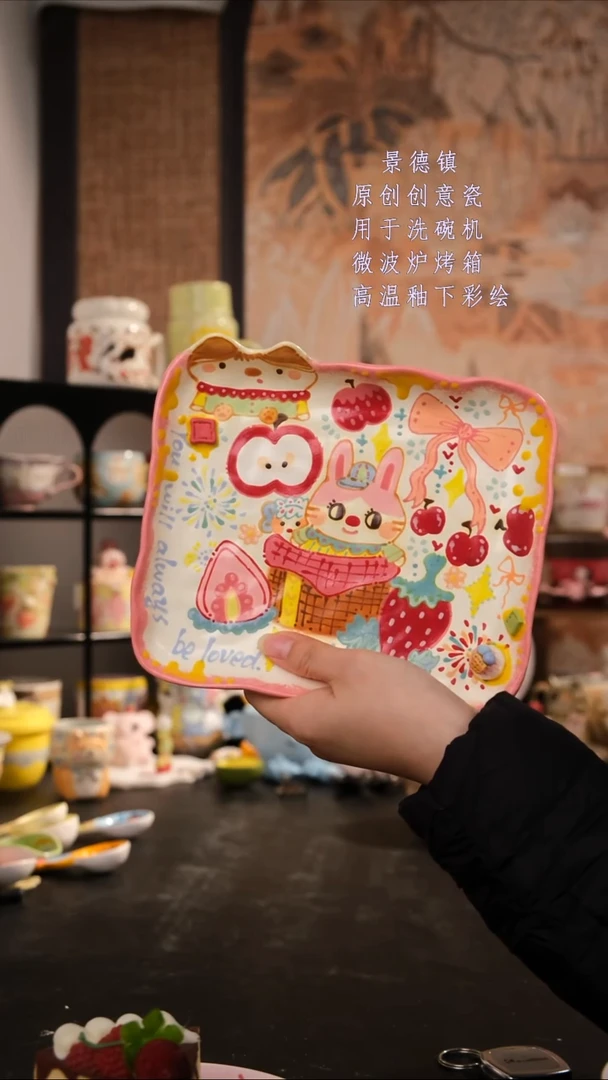 摆件陶旺得可以陶瓷手工手绘设计师款