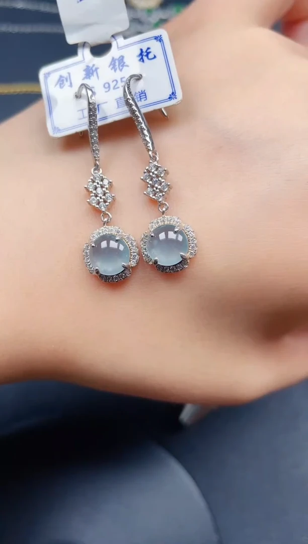 翡翠戒指银S925镶嵌423432