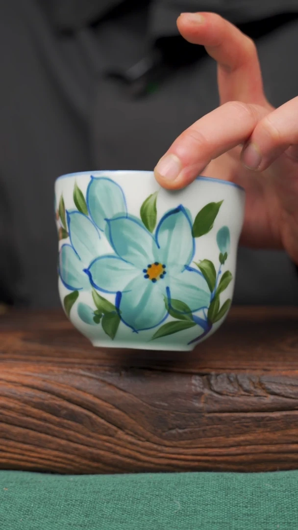 【闪购商品】瓷片94寻一缕瓷香杯釉下手工手绘瓷器
