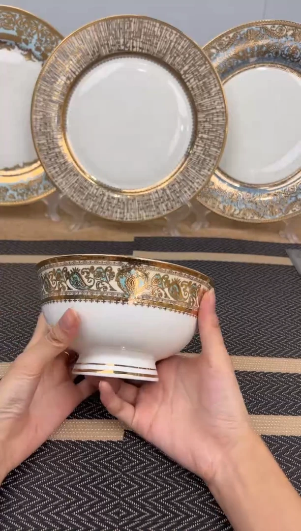 瓷片6寸高脚碗一个一单微瑕！！