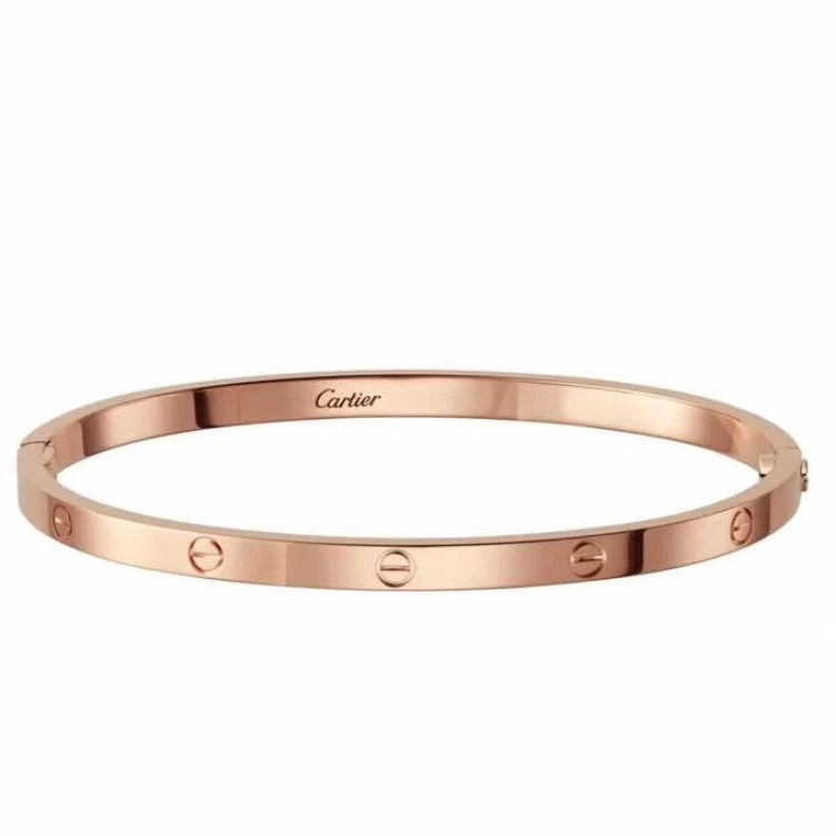 99新 Cartier/卡地亚  18k金love系列窄版无钻手镯