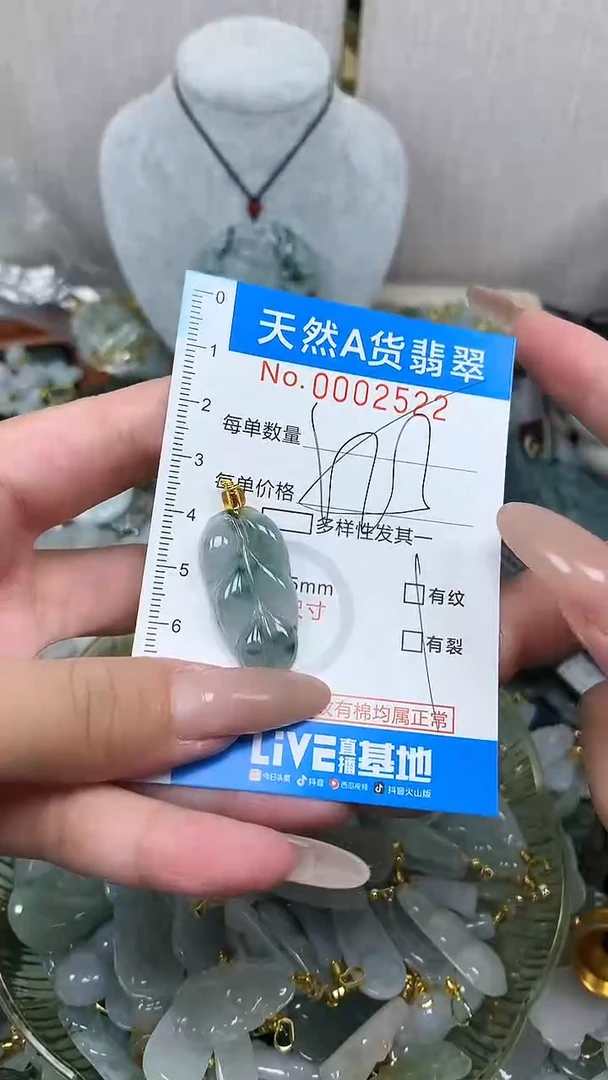 翡翠未镶嵌颈饰净货挂件-2522