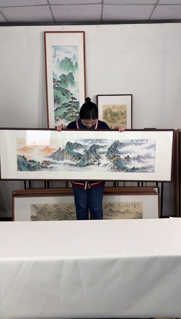 国画手绘*溪山神韵*52*172cm