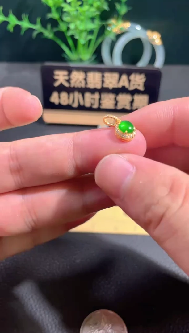 翡翠18K金镶嵌颈饰翡翠