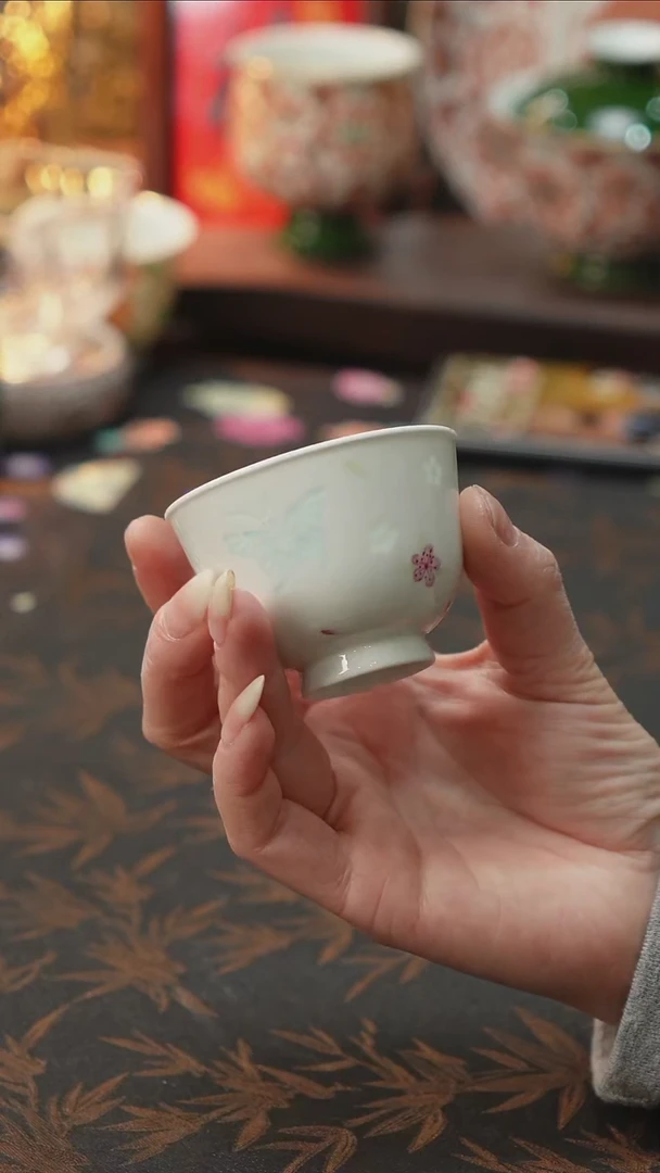 杯景德镇陶瓷杯碗柴烧多人