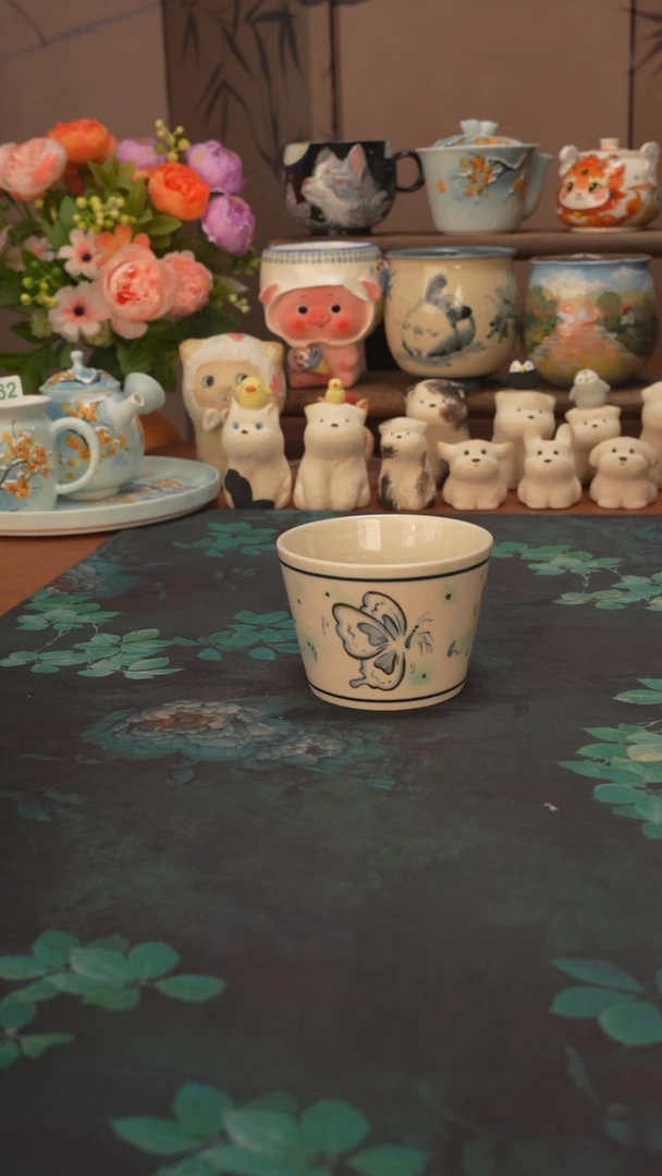 柯柯 蝴蝶猪口杯