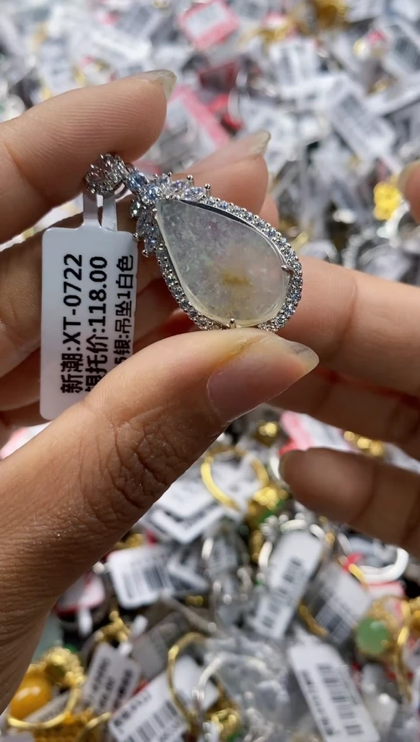 银S925镶嵌戒指翡翠333----2