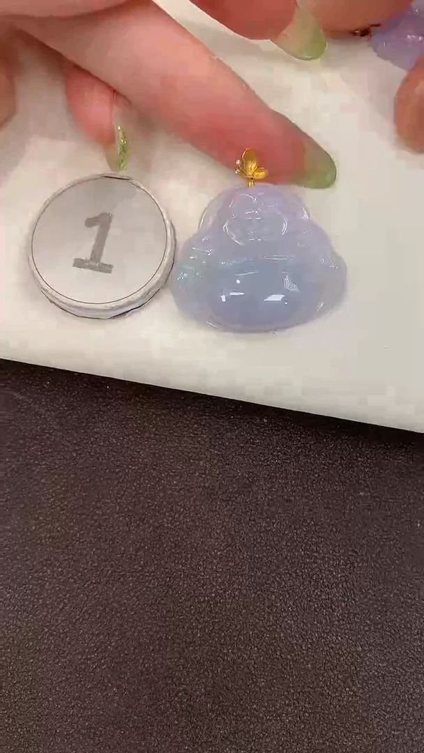 颈饰18K金镶嵌翡翠天然缅甸a货翡翠(多样性发其一