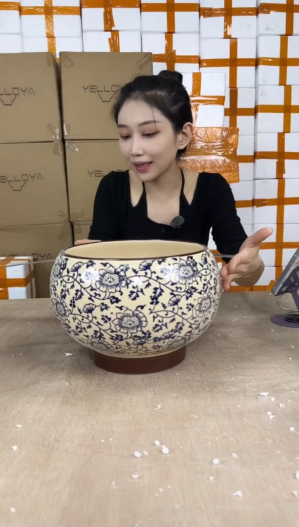 圆球青花瓷大号22x18