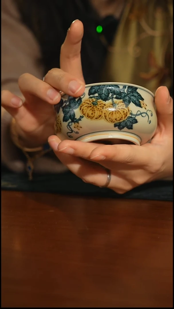 瓷片一生一物南瓜卢氏杯