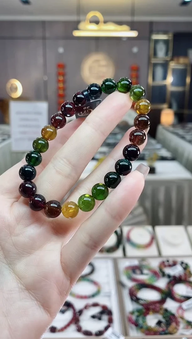 【闪购商品】碧玺单圈手串8mm+未镶嵌一物一证dan