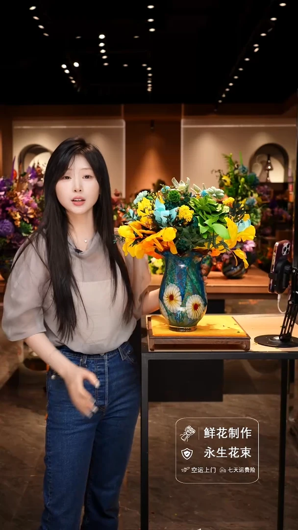 手工艺品琉璃手工花器花束空运包邮送货上门-以图片为准