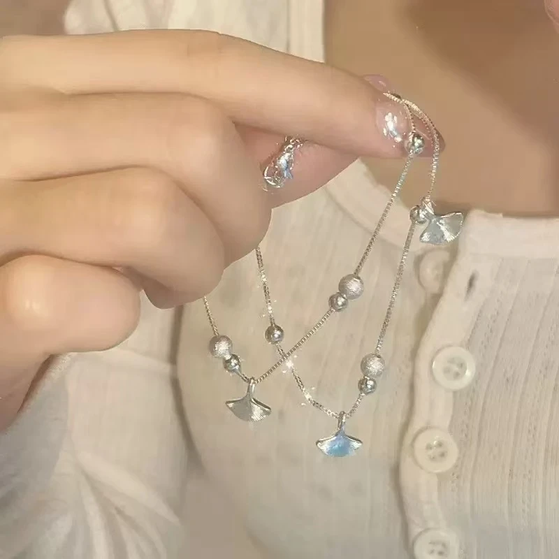 银杏叶转运珠叠戴手链女-7997
