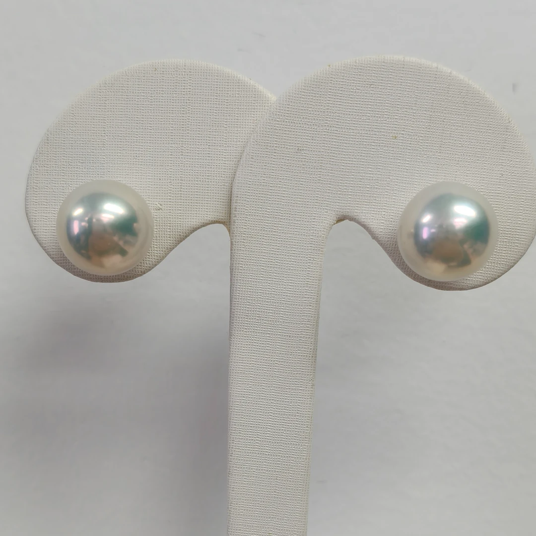AIKJIANG/爱匠【惊艳】稀有人鱼姬色淡水珍珠18K金耳钉11-12mm