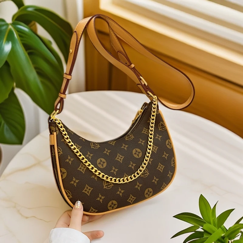 单肩包托特轻奢链条装饰优雅小众结合复古百搭腋下手提斜跨包女士