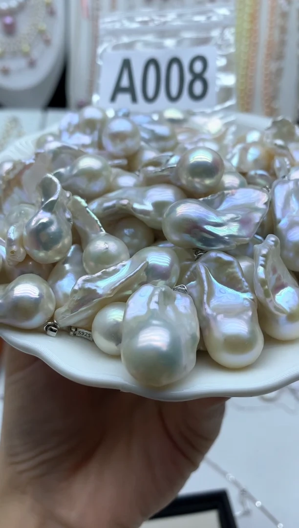 淡水珍珠银S925镶嵌吊坠(不含链)多样性发其一万能扣