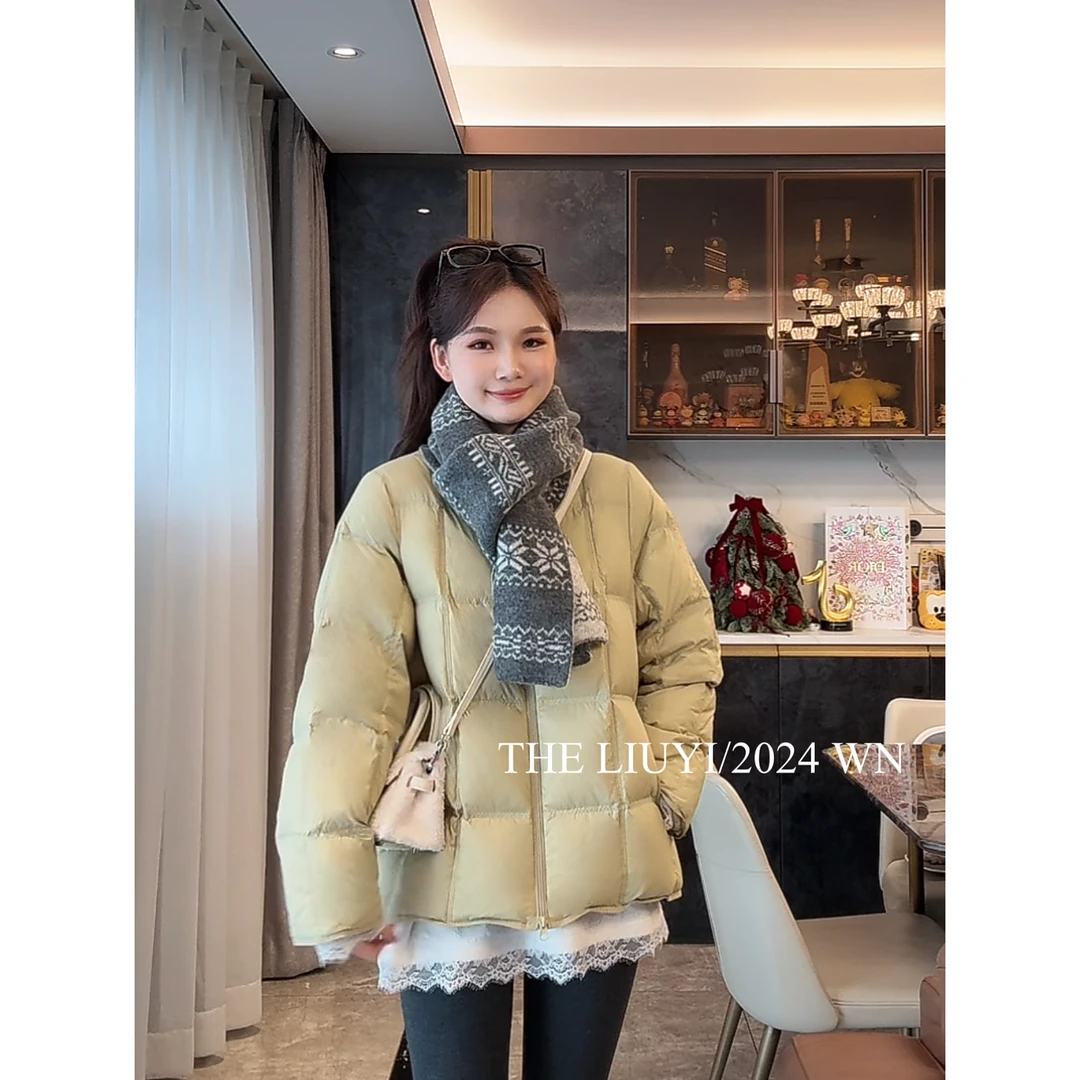 【LIUYI】冬季羊毛混纺雪花双面围巾6839